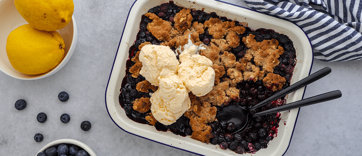One Bowl Blueberry Crisp