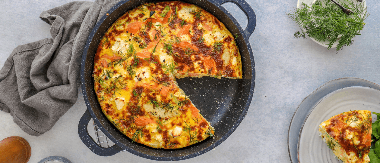 Smoked Salmon Goats cheese frittata